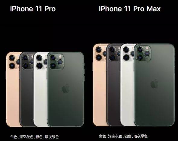 资料图：iPhone 11 Pro四种颜色可选。苹果官网截图