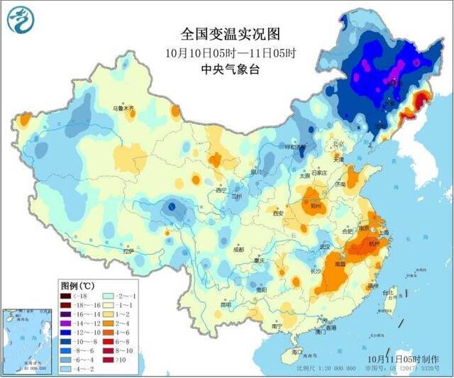 冷空气将逐步向南渗透