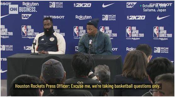 CNN要求火箭球员表态被阻 NBA立即道歉