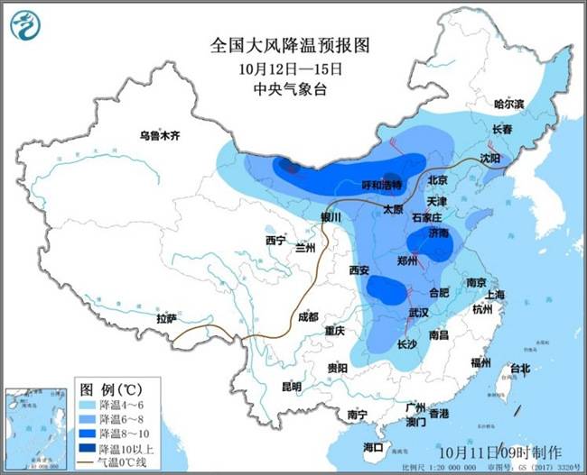 中东部大范围降温来袭 华北大部迎秋雨