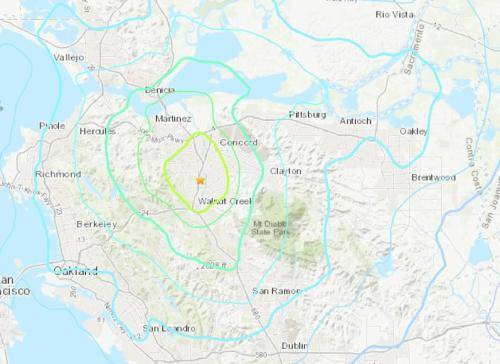 美国加州旧金山湾区发生4.5级地震 震源深度14.6公里