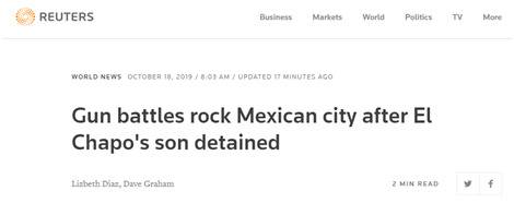 大毒枭儿子被捕后墨西哥城市爆发枪战 已惊动总统