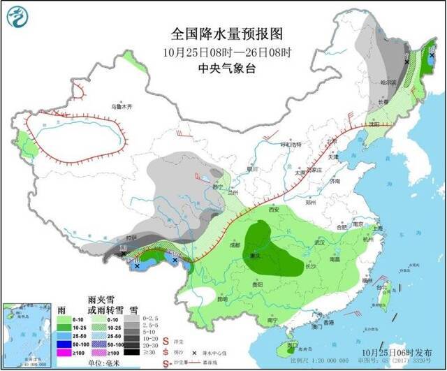 今日降温范围达鼎盛 中东部有大范围雨雪