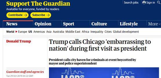 芝加哥警察局长不迎接 特朗普首访芝加哥超生气