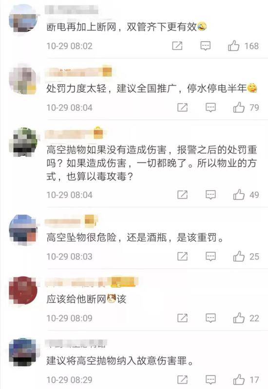 网友支持物业的处罚措施网友评论截图