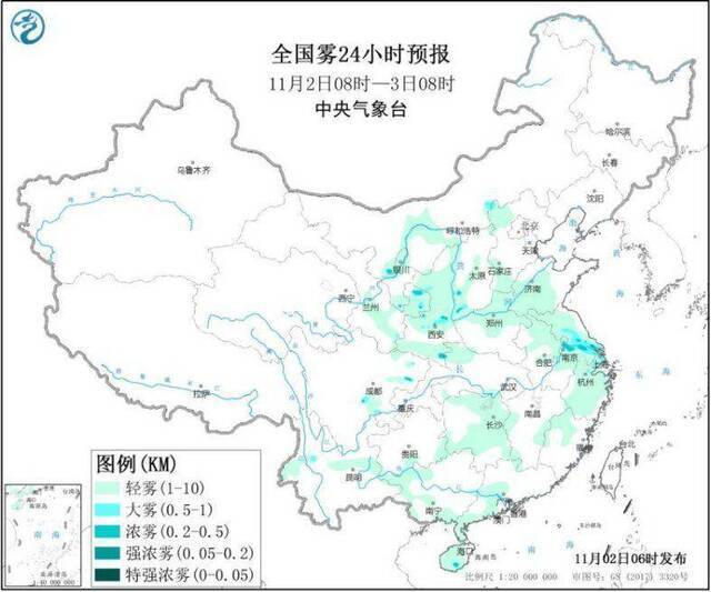 华北地区有阴雨天气 黄淮江淮大气扩散条件较差