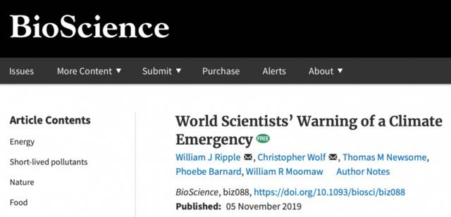 超1.1万名科学家发出警告：世界正面临气候危机