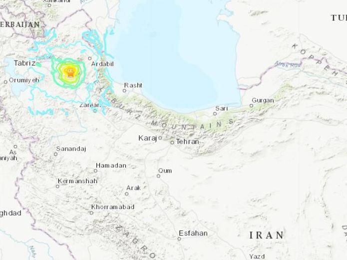 伊朗东阿塞拜疆省发生5.9级地震 震源深度10公里
