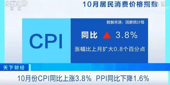 10月份CPI同比上涨3.8% 你的购物车里啥贵了？