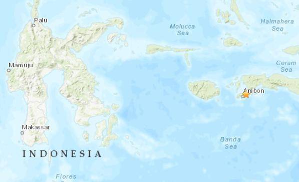 印尼安汶岛附近发生5.0级地震震源深度49.8千米