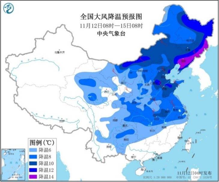 未来三天强冷空气席卷中东部