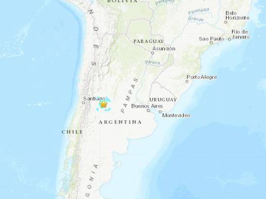 阿根廷圣路易斯西南方向发生5.8级地震 震源深度10千米