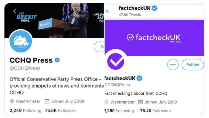 英﻿保守党社交帐号冒充事实核查机构 被批误导公众