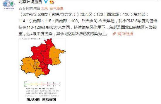 注意防护 今晨北京局地污染较重