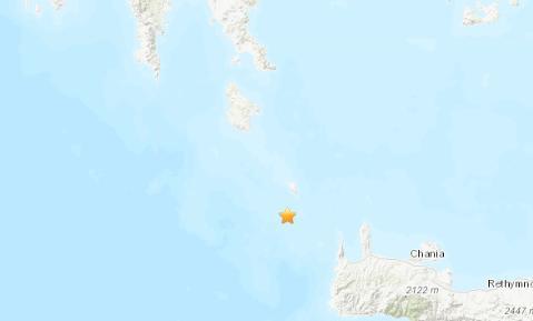 希腊附近海域发生6.0级地震 震源深度71.8公里