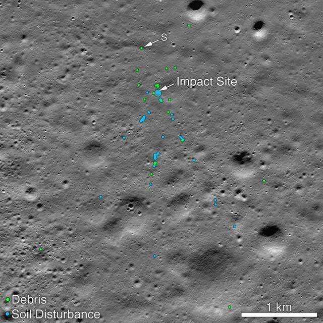 NASA的月球勘测轨道飞行器在月球表面发现着陆时坠毁的印度“维克拉姆”号着陆器残骸