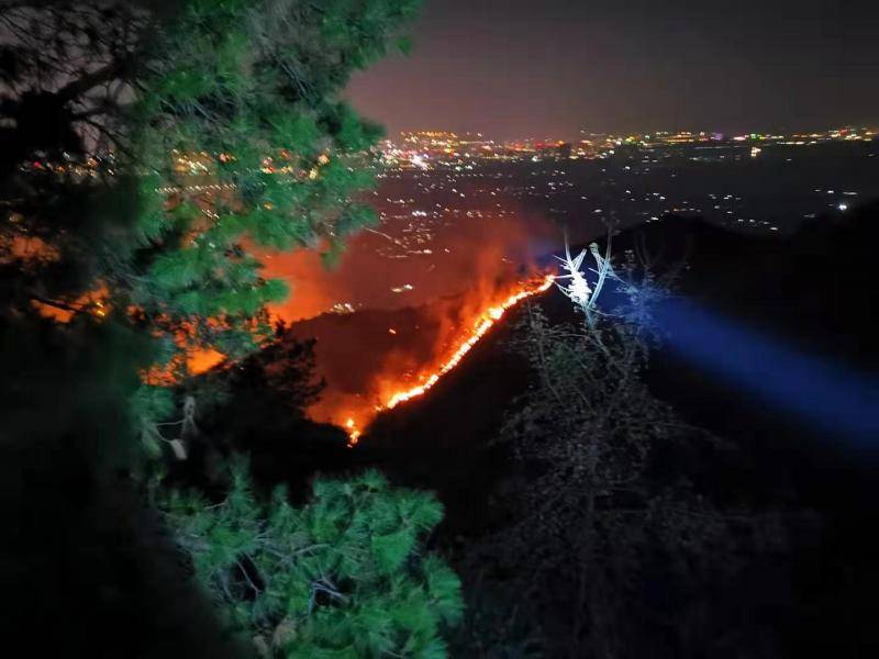 桂林尧山突发山火 过火面积约200亩