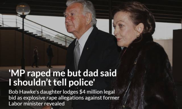 澳大利亚前总理（左）小女儿（右）提出指控，《新日报》报道截图