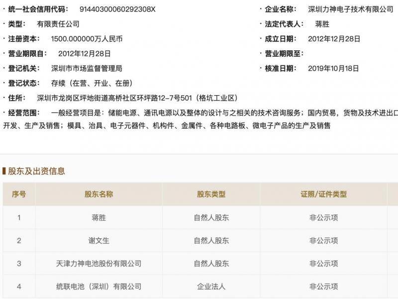 深圳力神失信成老赖 大股东天津力神申请冻结6千万存款