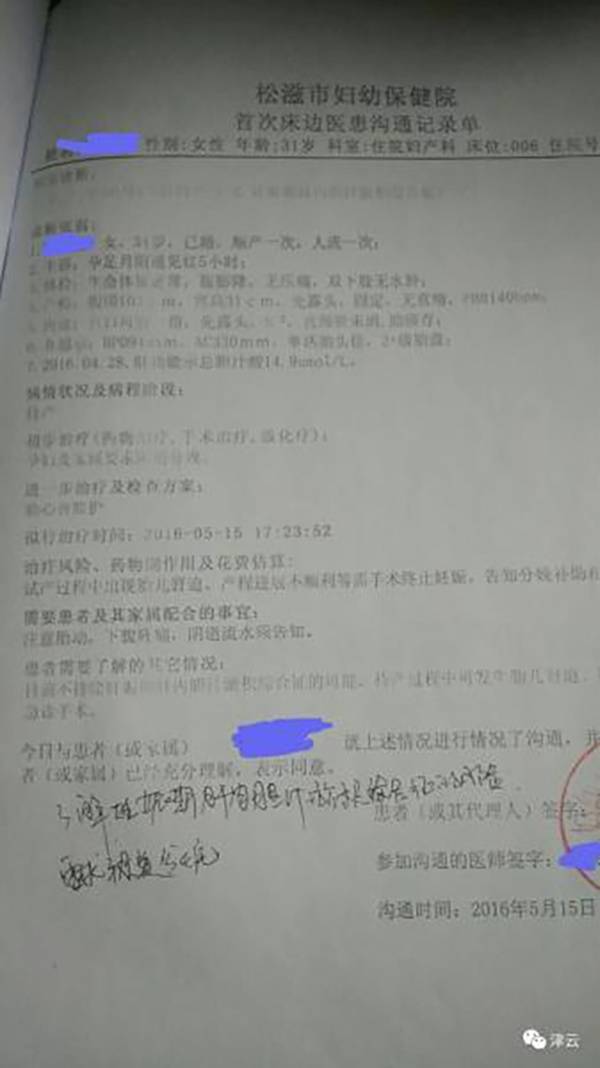 医患沟通记录单