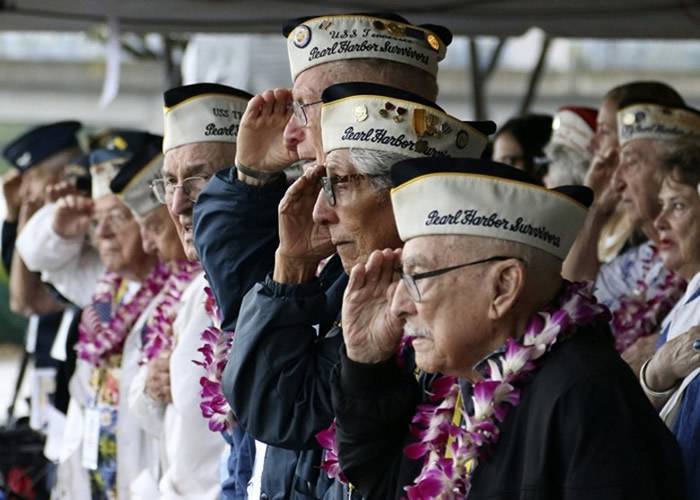 二战日军偷袭珍珠港事件78周年美军及美日约3000人出席追悼遇难者