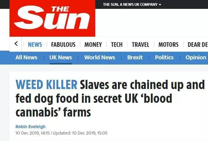 英国绑架3000奴隶童工种大麻喂狗粮？疑似假新闻