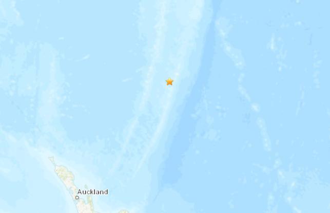 新西兰附近海域发生5.9级地震 震源深度10公里