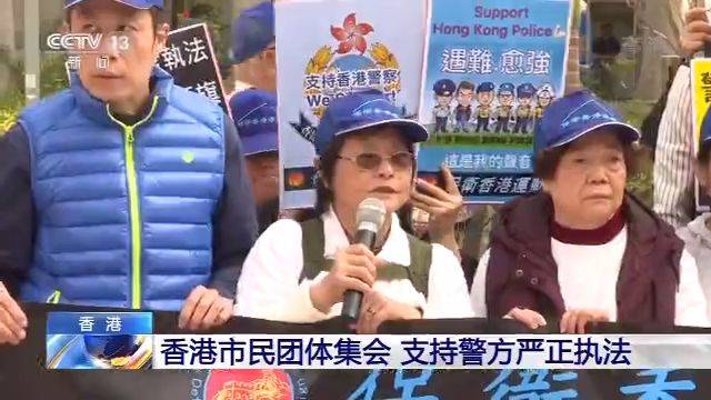 香港市民团体集会支持警方严正执法 保护国家尊严