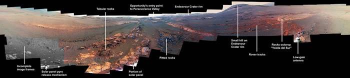 NASA火星探测车机遇号“殉职”前所拍火星全景图令人惊叹