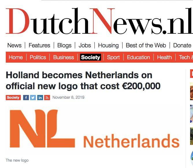 荷兰新徽标。/DutchNews报道截图
