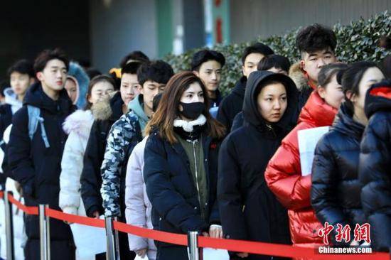 2019年2月，北京电影学院艺考现场。北京电影学院供图