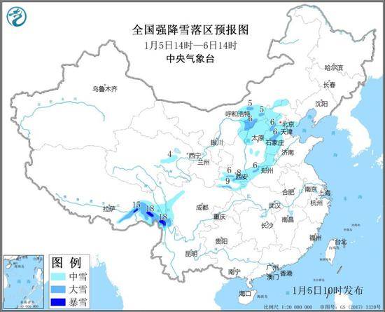 暴雪预警 北京西部等地有中到大雪