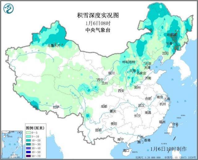 华北南部黄淮北部等局地将有大到暴雪