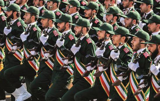 （资料照片）伊朗伊斯兰革命卫队成员。图/法新