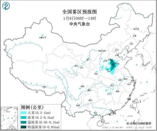 注意 河北河南山东局地有能见度不足200米强浓雾