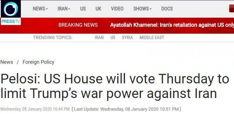 佩洛西出手：周四众院投票 限制特朗普对伊朗动武