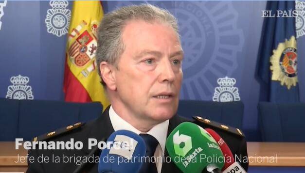 西班牙警方：嫌疑人目标正是中国文物，视频截图