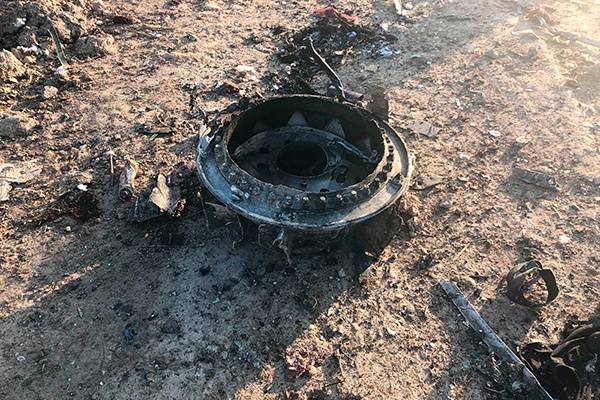  1月8日在伊朗德黑兰郊外坠机现场拍摄的乌克兰国际航空公司客机的残骸。新华社图