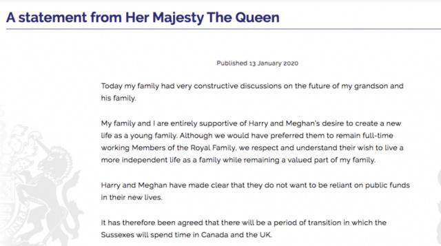 英女王支持哈里和梅根追求独立新生活，威廉哈里否认不和