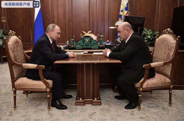 △普京与米舒斯金在莫斯科克里姆林宫会谈（图片来源：今日俄罗斯）