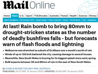 澳大利亚东部迎来久违大雨 有“喜”也有“忧”