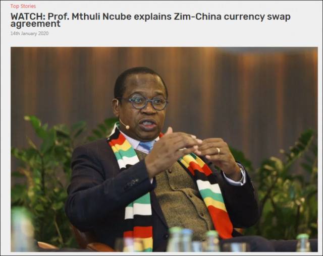 津巴布韦财政部长穆苏利·恩库贝（Mthuli Ncube） ZBC报道截图