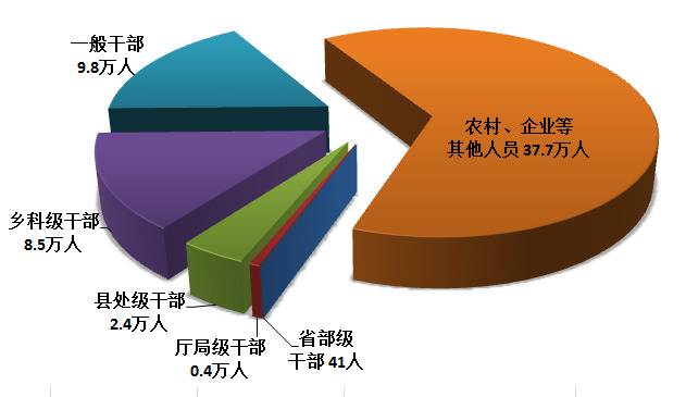 图1：全国纪检监察机关处分人员按职级划分图