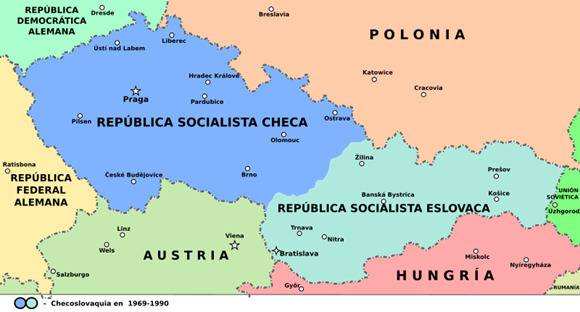  1993年，捷克斯洛伐克分裂为捷克与斯洛伐克两个国家