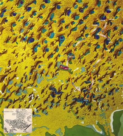 巴丹吉林沙漠-沙山湖泊群卫星遥感图。图/巴丹吉林沙漠风景名胜区管委会供图