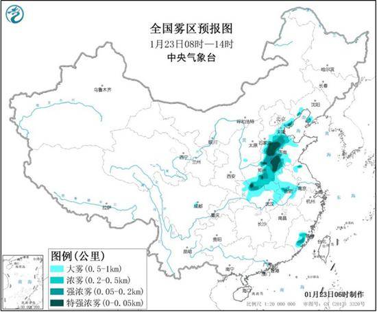 全国9省市大雾 河北山东河南湖北局地有特强浓雾