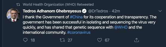 世卫组织和美国医疗专家肯定中国的应对疫情努力