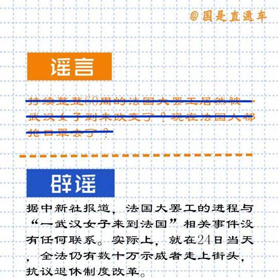 武汉女子入境法国导致大罢工结束？这些都是谣言