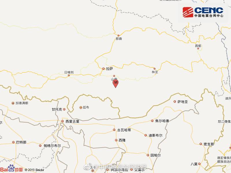 西藏山南市措美县发生3.4级地震 震源深度9千米
