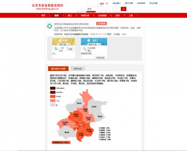 北京新型冠状病毒疫情地图上线